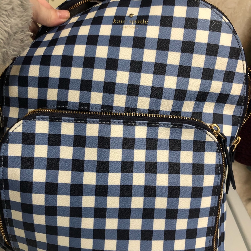 Kate spade blue gingham book bag